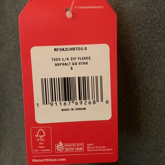 Brand New The North Face Men's 1/4 Zip Tech Fleece Jacket (Size S). NWT - Picture 4 of 7